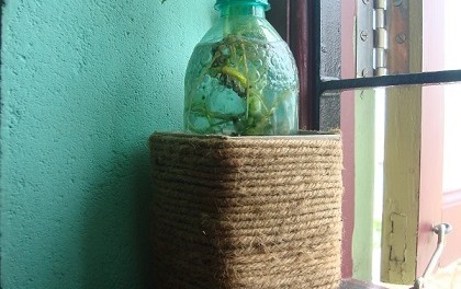 burlap rustic planter